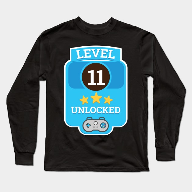 11th Birthday | Eleventh Birthday | Level 11 Unlocked Awesome | Video Gaming Gift Ideas, Game Lover Gift, Birthday Gift Long Sleeve T-Shirt by johnii1422